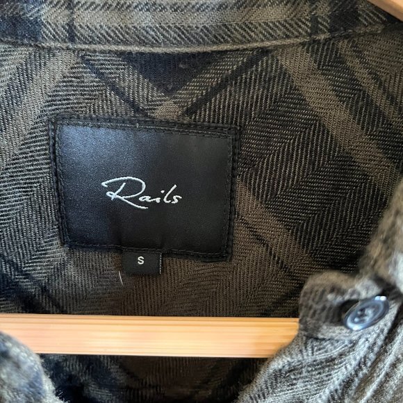 Rails Pepper Plaid Button Down Shirt Olive Black Top Womens Size‎ S - Picture 5 of 9